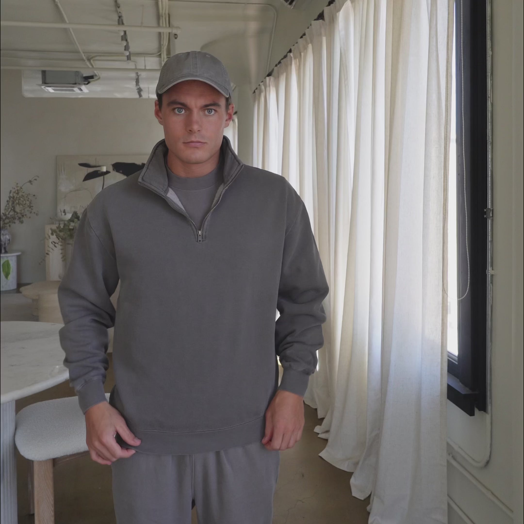 Vintage Half Zip Sweatshirt